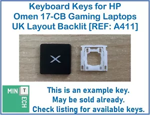 Teclas de repuesto de teclado para portátiles para juegos HP Omen 17-CB diseño retroiluminado del Reino Unido - Imagen 1 de 12