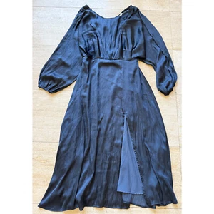 ASTR the Label Maxikleid Langarm Schlitz Abend Party Midnight Schwarz L - Bild 1 von 5