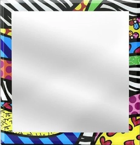 Romero Britto Wall Hung Mirror Safari NEW 12"x12" Cover