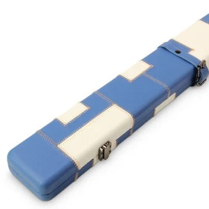 Baize Master 1 Pieza Lujo PARCHE AZUL Y BLANCO Snooker Piscina Taco Estuche - 2 Señales - Imagen 1 de 7