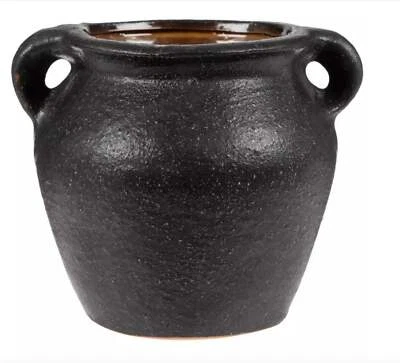 Round Rough Black "Nikki" Vintage Vase - Image 1 of 3