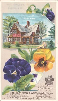 Bell Needle Co Nashua, N.H. - New Home Sewing Machine Co - Victorian Trade Card - Image 1 of 2