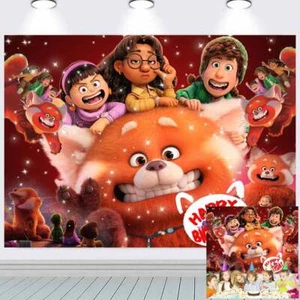 Turning Red Party Supplies Birthday Decor Backdrop Banner Poster vinyl 7x5ft - Picture 1 of 7