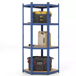4-Tier Corner Shelving Unit Adjustable Garage Storage Utility Rack for Warehouse - Picture 1 of 10
