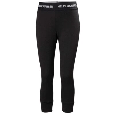 Pantalón Helly-Hansen Mujer LIFA Merino Peso Medio 3/4 Capa Base, 990 Negro, Foto 1 de 4