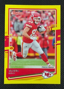 Fútbol americano Panini Donruss 2020 Travis Kelce #5 amarillo prueba de prensa Parallel Chiefs - Imagen 1 de 2