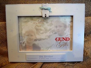 Gund I'M THE BIG BROTHER Wood Frame 4x6 Photo Blue Cat on Top~NEW in BOX - Picture 1 of 3