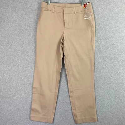 Faded Glory Pants Women's 10 Tan Bi-Stretch Mid Rise Flat Front Chino Career NWT - Image 1 of 4