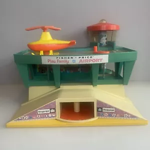 Vintage 1970s Fisher Price Little People Play Family Airport 35 x 26 x 34cm - Picture 1 of 21