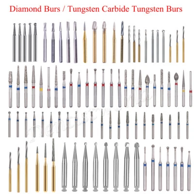 AZDENT Dental Diamond Tungsten Carbide Burs Drill FG for High Speed Handpiece - Image 1 of 4