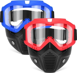 2 Pack Tactical Mask w/ Goggles for Nerf Rival Compatible Safety Gear Red Blue - Picture 1 of 12
