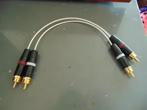 22 cables de interconexión de audio AWG RCA de 8 pulgadas cable de PTFE plateado nuevo - Imagen 1 de 4