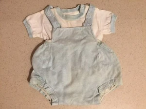 Vintage Carter's 1950s Kids Infant Toddler Boys Bib Overalls Shirt Top Outfit 6M - Picture 1 of 9