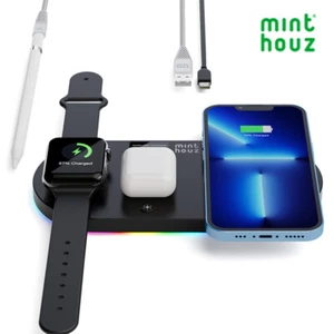 Wireless Charger Qi-Certified Wireless Charging Pad for iPhone iWatch Airpods - Picture 1 of 11