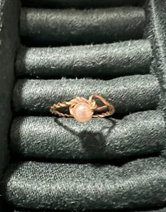 Handmade 14k Gold Plated Pearl Bead Ring Size 6 - Picture 1 of 7