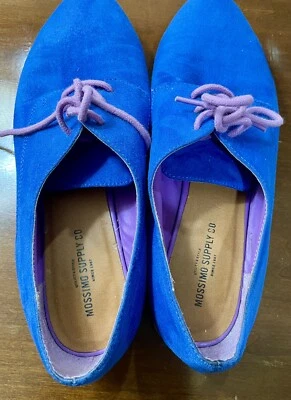 Zapatos planos Oxford de gamuza sintética azul cobalto y púrpura para mujer 7,5 Mossimo Foto 1 de 4