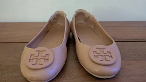 Tory Burch Women’s Leather Minnie Travel Ballet Flats Nude Beige Size 6.5 - Picture 1 of 6