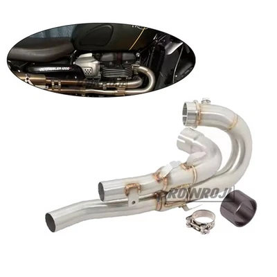 Sistema de escape tubo de cabezal delantero deslizante para Triumph Scrambler 1200 XE XC 2019-2023 Foto 1 de 4