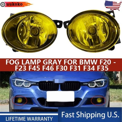 Pair Car Fog Light Yellow Lens Halogen For BMW 1/2/3/4 Series F30 F20 F22 F32 Foto 1 de 4