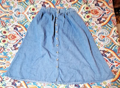 Женская джинсовая юбка Cabin Creek на 18 пуговицах макси спереди с карманами - Изображение 1 из 4