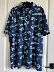 Chubbies Poloshirt Herren XL Navy Alligator Palmenmuster Golf Performance - Bild 1 von 11