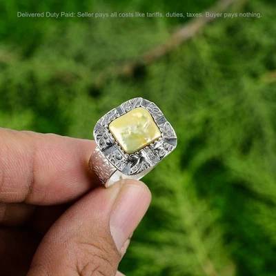 Cushion Biwa Pearl Stone Promise Stackable Wife Ring Jewelry 925 Sterling Silver - Image 1 of 4