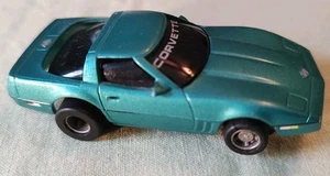 Tyco 440 HO Scale Slotcar 1983 blau/grün Corvette läuft - Bild 1 von 6