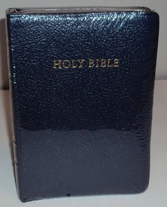 NRSV New Revised Standard Version Bible Duke Edition Nelson Navy Blue Leather - Foto 1 di 19