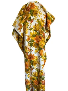 Cortinas Cortinas Vintage EE. UU. Mod Flower Power Naranja Amarillo 4 Paneles - Imagen 1 de 20