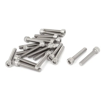 1mm Pas M6x35mm inoxidable acier Boulons hexagonale Vis à tête creuse 20pcs - Photo 1/4