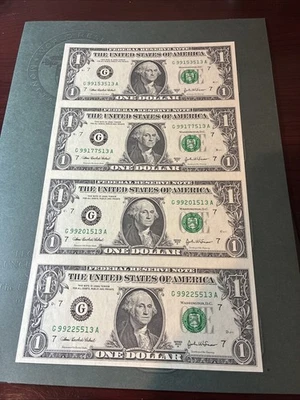 2003 A  $1 UNCUT BLOCK SET GREEN STAMP - Image 1 of 4