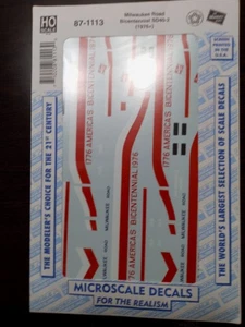 Milwaukee Road MILW Bicentennial SD40-2 1976+ Aufkleber Microscale 87-1113 OOP - Bild 1 von 1