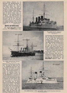 Kriegsschiff Russland - Bogatyr Pamjat Asowa Zarewitsch - 1906 ~17x23cm - - Bild 1 von 1
