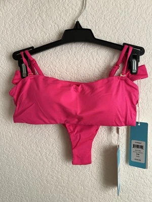 NWT Beach Bunny London Bralette Bikini Top Only, Barbie Hot Pink, Small - Image 1 of 4