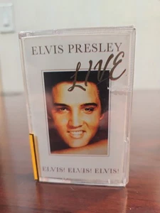 VINTAGE SEALED Import Elvis Cassette NEW Live Live Live Made In England RARE - Picture 1 of 3