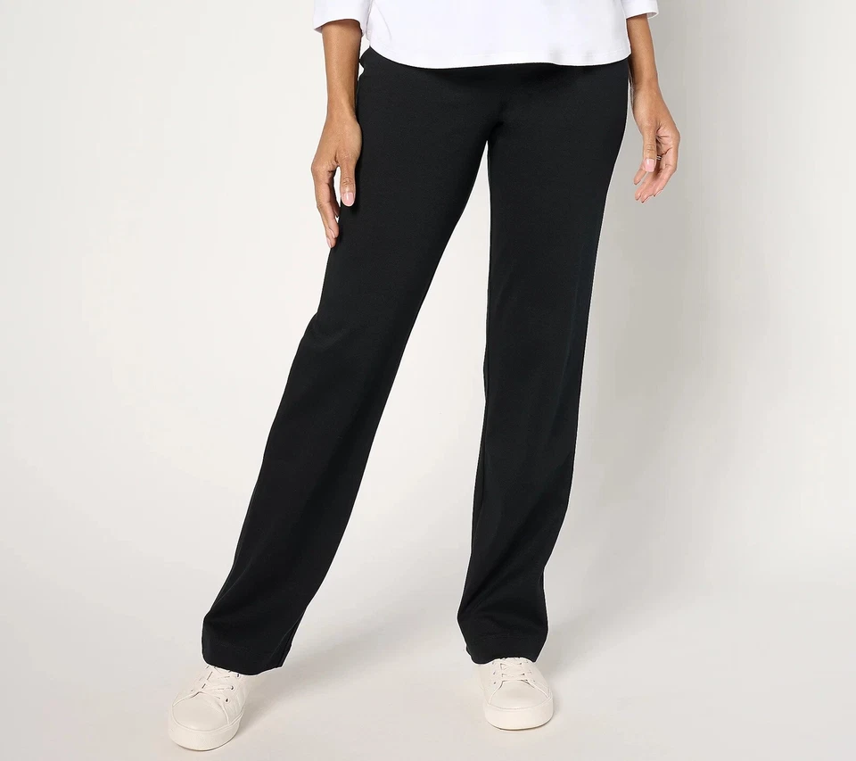 Isaac Mizrahi Live! Sz L Petite Essentials Pima Flex Straight Leg Pants A657452 - Image 1 of 1