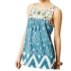 Anthropologie Floreat Cascata Embroidered Pom Pom Tunic Tank Top