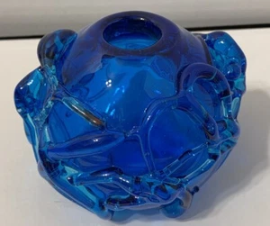 RARE 1971 Sylvia Vigiletti Pre-Studio Student Experimental Blue Art Glass Vase - Picture 1 of 11