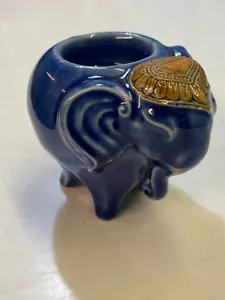 Blue Elephant High Quality Ceramic Tea light Candle Holder Thailand - UK Seller - Picture 1 of 9