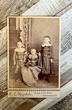 ANTIQUE, CHILDREN CABINET CARD PHOTO BY RAGSDALE OF BLOOMINGTON IL