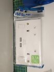 British General 13A Switched Double Socket With 2x USB Charger (3.1A Output)