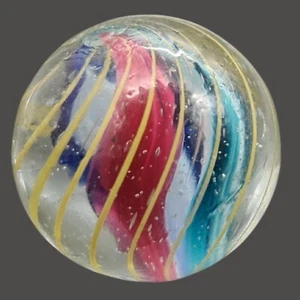 Antique German Handmade Glass Marble - Rare Vintage Swirl Divided Core 15mm - Picture 1 of 7