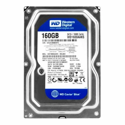 Hard Drive WESTERN DIGITAL BLUE 160GB 7200RPM 8MB SATA II WD1600AAKS 3.5" Inch - Image 1 of 4