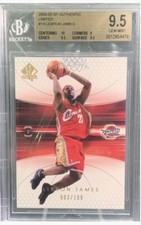2004-05 SP Authentic Limited Lebron James (3/100) BGS 9.5 Gem Mint POP 7!