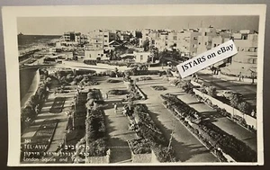 1950er TEL-AVIV, ISRAEL, LONDON SQUARE UND YARKONST ECHTFOTO POSTKARTE RPPC - Bild 1 von 2