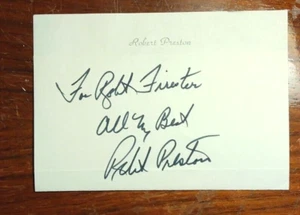 Robert Preston (1918-1987) Autograph with Inscription on Personalized Note Pad - Picture 1 of 2