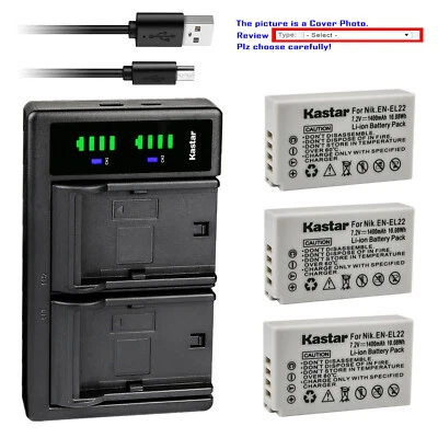 Cargador USB Kastar Batería LTD2 para Nikon EN-EL22 Nikon 1 S2, 1S2 Cámara Digital Foto 1 de 4