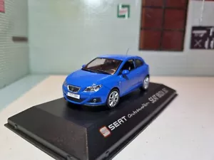1:43 Seat Ibiza SC Mk4 Dealer Model Blue 2008 Diecast Scale Car In Display Case - Picture 1 of 11