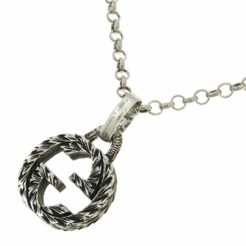 Collana GUCCI Incastro G Arabesco 19" Argento 925 Autentica #4822