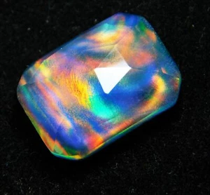 Piedra preciosa suelta corte esmeralda natural ópalo de fuego aurora certificado 15 quilates - Imagen 1 de 5